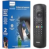 Philips Universal Remote Control for Roku TV Slide-in Cradle Roku Remote | Replacement use for Samsung TV Vizio Remote TCL LG 4-Device SRP2024R/27