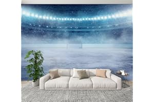 Modern Peel and Stick Wall Mural Wallpaper Dramatic ice Hockey Self Adhesive Removable Wall Stickers for Living Room Bedrooms