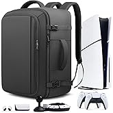 Fxcelets Carrying Case for PS5, Protective Travel Backpack Fits for Playstation 5 Console, Headset, 15.6" Laptop, More Game Discs and Gaming Accessories, Black