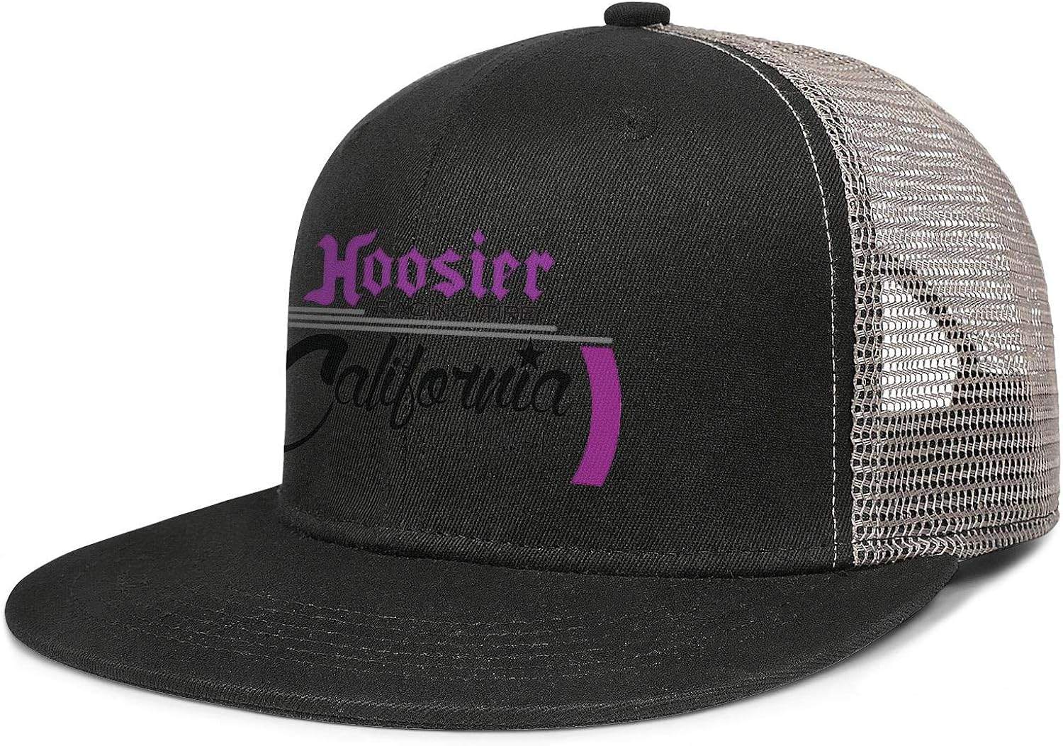 Adjustable Mesh Back Black Trucker Cap HoosierRacingTireLogoMen's