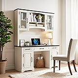 JXQTLINGMU Farmhouse 76" Height Computer Desk with