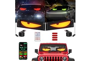 SACHIE 2PCS Devil Eyes Light for Cars,Programmable LED Eyes for Car, 4.3in x 19.3in, Flex LED Display for Car, Suitable for Windows of Cars and Small to Medium-Sized Trucks