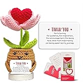 Gossby Handmade Positive Heart Flower Crochet - Thank You for Listening - Knitted Decor - Thank You, Appreciation, Positive Gift for Women, Teacher, Mom, Friend, Coworker - Christmas, Birthday Gift