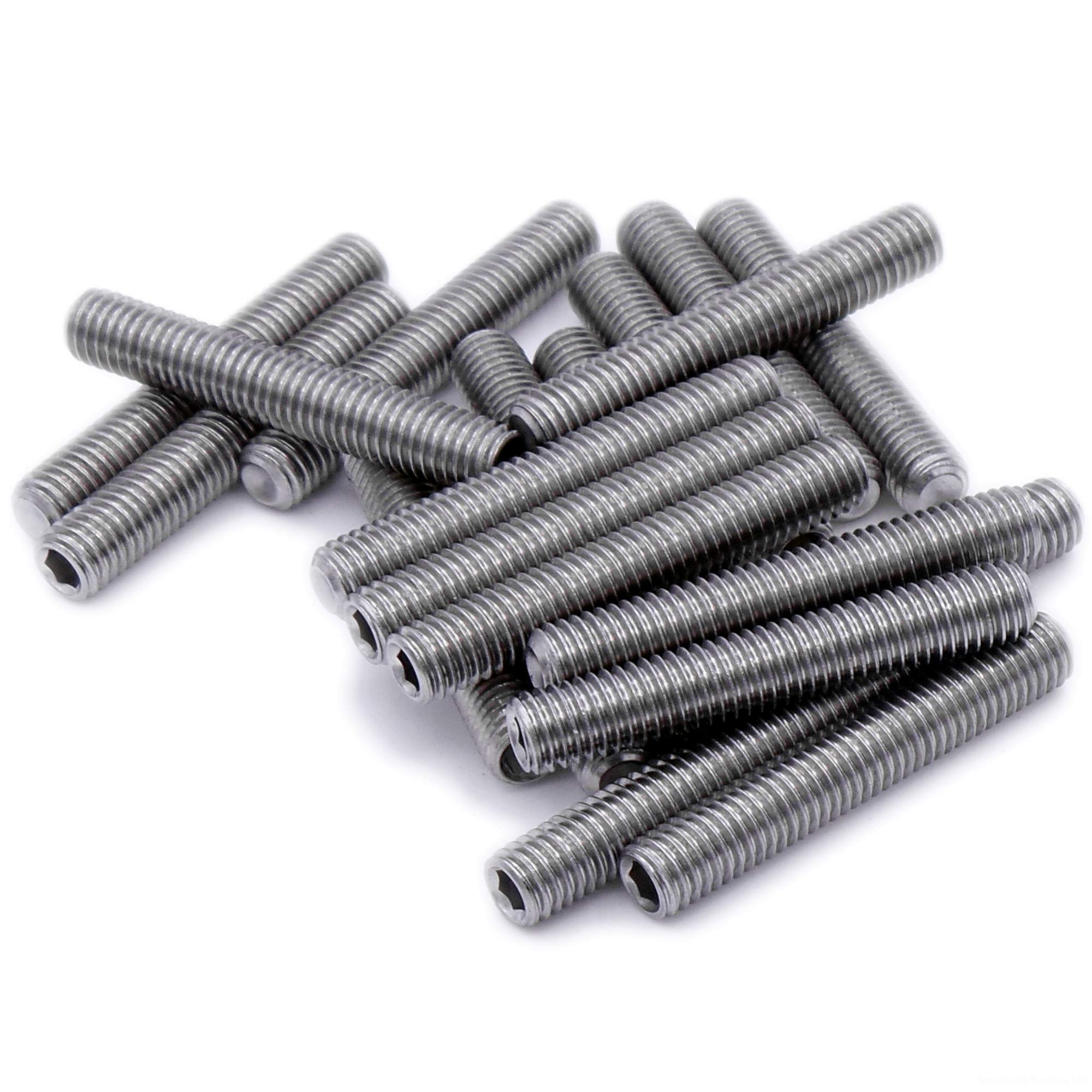 M2.5 (2.5mm x 12mm) Hex Socket Grub Screw (Cup Point) - Stainless Steel (A2) (Pack of 20)