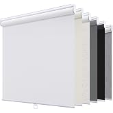 SUNOFF Blackout Cordless Roller Shades Blinds,23" W x 72" H,White | Blackout Fabric UV Thermal Insulated,Spring System For Windows Door,Pull Down Room Darkening,Easy to Install for Home,Office