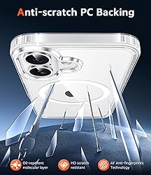 FNTCASE for iPhone 17 Case Clear: Magnetic