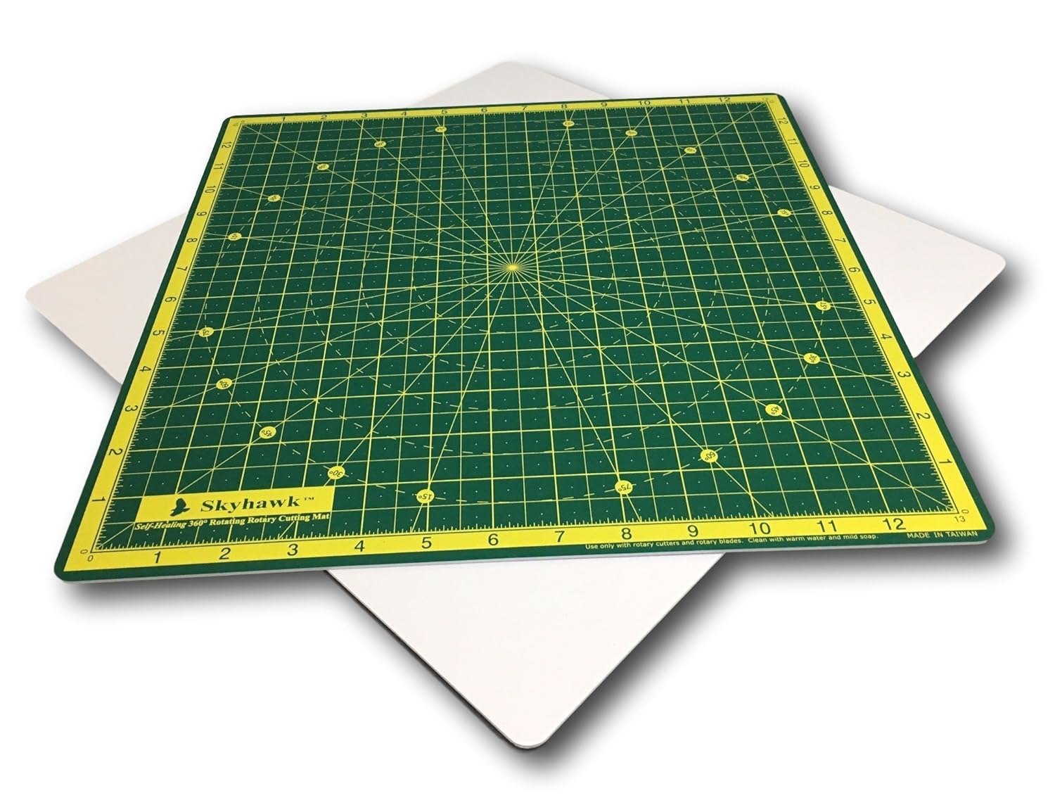 Skyhawk Self-Healing 14-Inch-by-14-Inch 360&deg; Rotating Cutting Mat for Quilting - 13" Grids