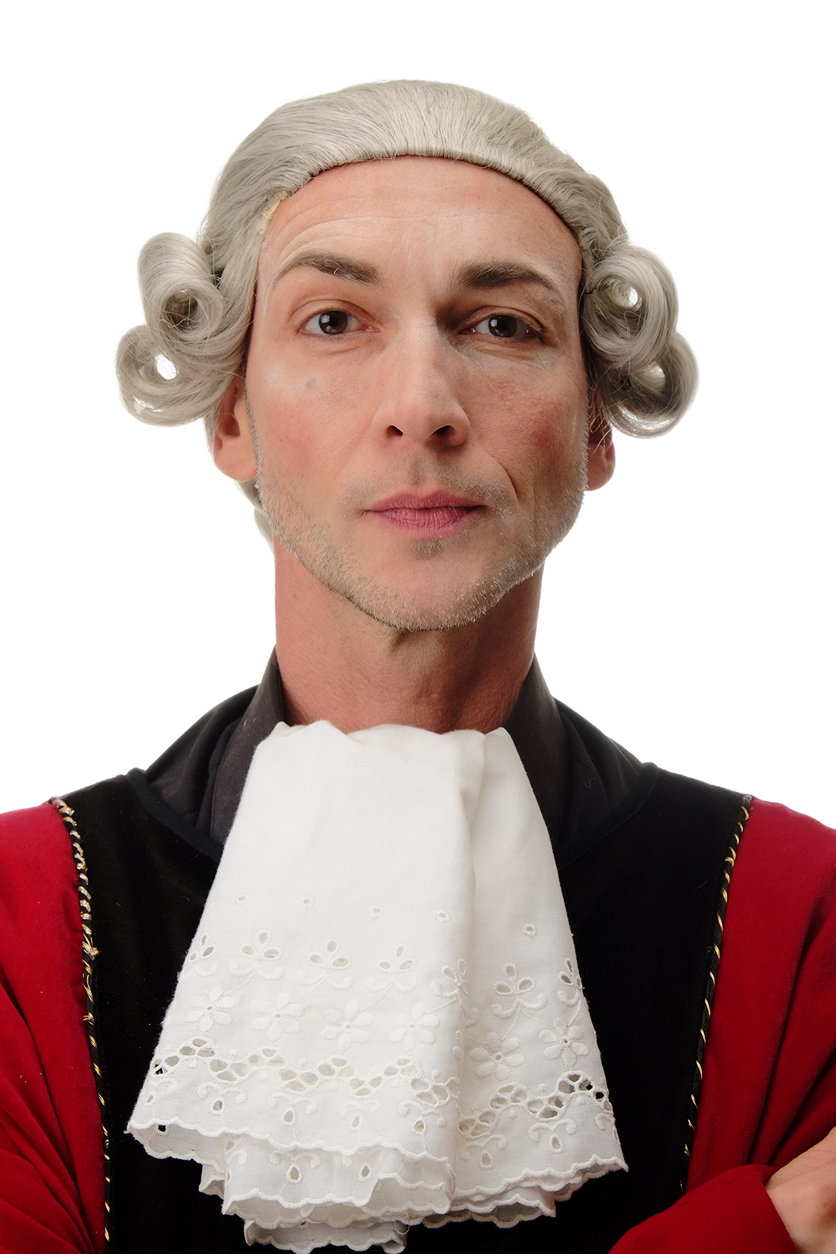 WIG ME UP - F2588-51 Men Man Quality Wig elaborately styled historic baroque lord noble duke king light silvery grey gray