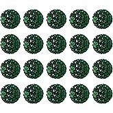 Carporay 20mm Rhinestone Beads for Pens, 20Pcs Chunky Large Spacer Bead for DIY Pens Phone Chain Keychain Candy Sparkle Bling Ball Beads Bulk Christmas (Dark Green)