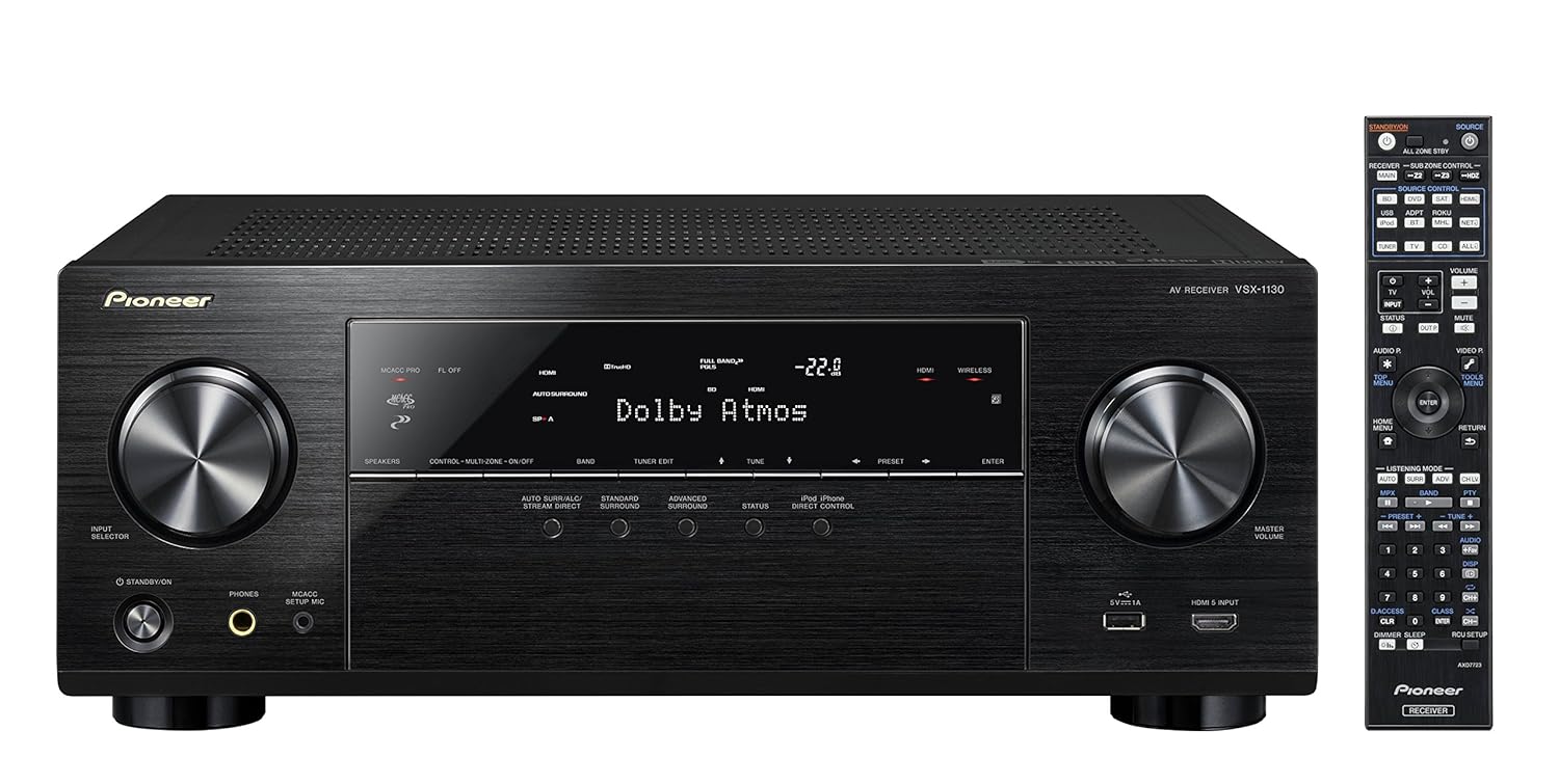 Pioneer VSX-1130-K 7.2-Channel AV Receiver with Built-In Bluetooth and Wi-Fi (Black)