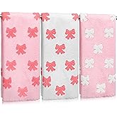 FuWeave 3 Pcs Pink Hand Towels for Bathroom Coquette Bow Hand Towels Cotton Preppy Embroidered Decorative Bath Decor for Spa Gym Bathroom Kitchen Decor Gift Supplies 13. 7 x 29. 5 Inch