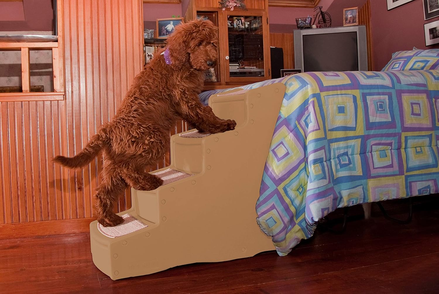 Pet Gear Easy Step IV Pet Stairs, 4-step/for cats and dogs up to 150-pounds, Chocolate : Pet Supplies