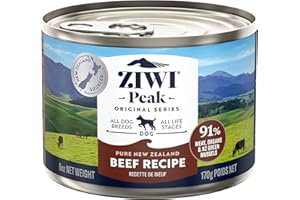 ZIWI Peak Canned Wet Dog Food – All Natural, High Protein, Grain Free, Limited Ingredient, with Superfoods (Beef, 6 Ounce Cans, Pack of 12)