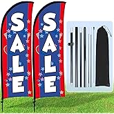 Buryeah 2 Sets Sale Feather Flag with Pole Kit and Ground Stake 8ft Advertising Sign Banner Swooper Flag with Ground Stake and Portable Bag for Business Outside Event
