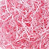 JINZOFLY Pink Crinkle Cut Paper Shred Filler, Valentine's Day Gift Box Filler, Easter Grass Tissue Paper for Gift Wrapping & Basket Filling