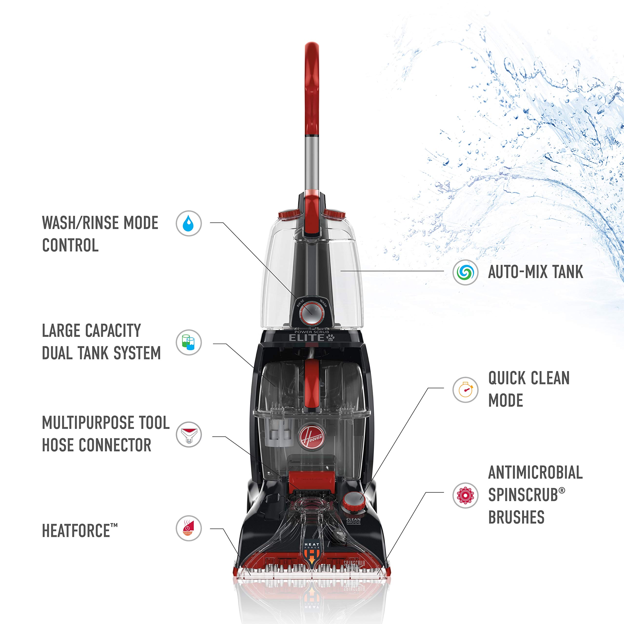 Hoover Power Scrub Elite Pet Upright Carpet Cleaner and Shampooer