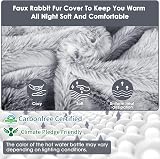 BOLEi 2L Hot Water Bottle with Faux Fur Cover Grey Leakproof Winter Warmer view 5