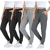 MGPUT 4 Pack Women's Sweatpants,Joggers for Women with Pockets Ligthweigt Soft Comfortable Pant for Yoga Workout Lounging