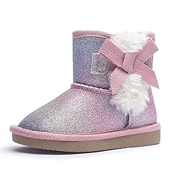 KRABOR Toddlers/Little Girls Boots,Glitter Warm