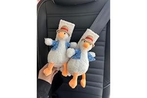 BNTR Car Seat Belt Cover 2 PCS Stocking Stuffers Cute Creative Toy Flower Cloud Duck Safety Seatbelt Shoulder Pad Auto Accessory Protector Seatbelt Shoulder Protector Nice Gift (2-Pack Duck with Hat)