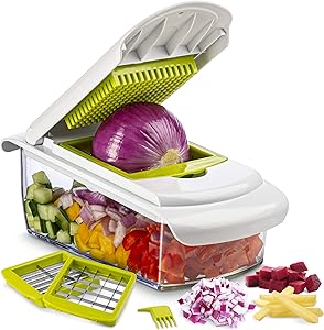Tiabo Vegetable Chopper Slicer Dicer - Onion Chopper 3 Blade Chop Slice Dice - No More Tears Onion Slicers Choppers - Cheese - Onions - Fruits Vegetable Cutter