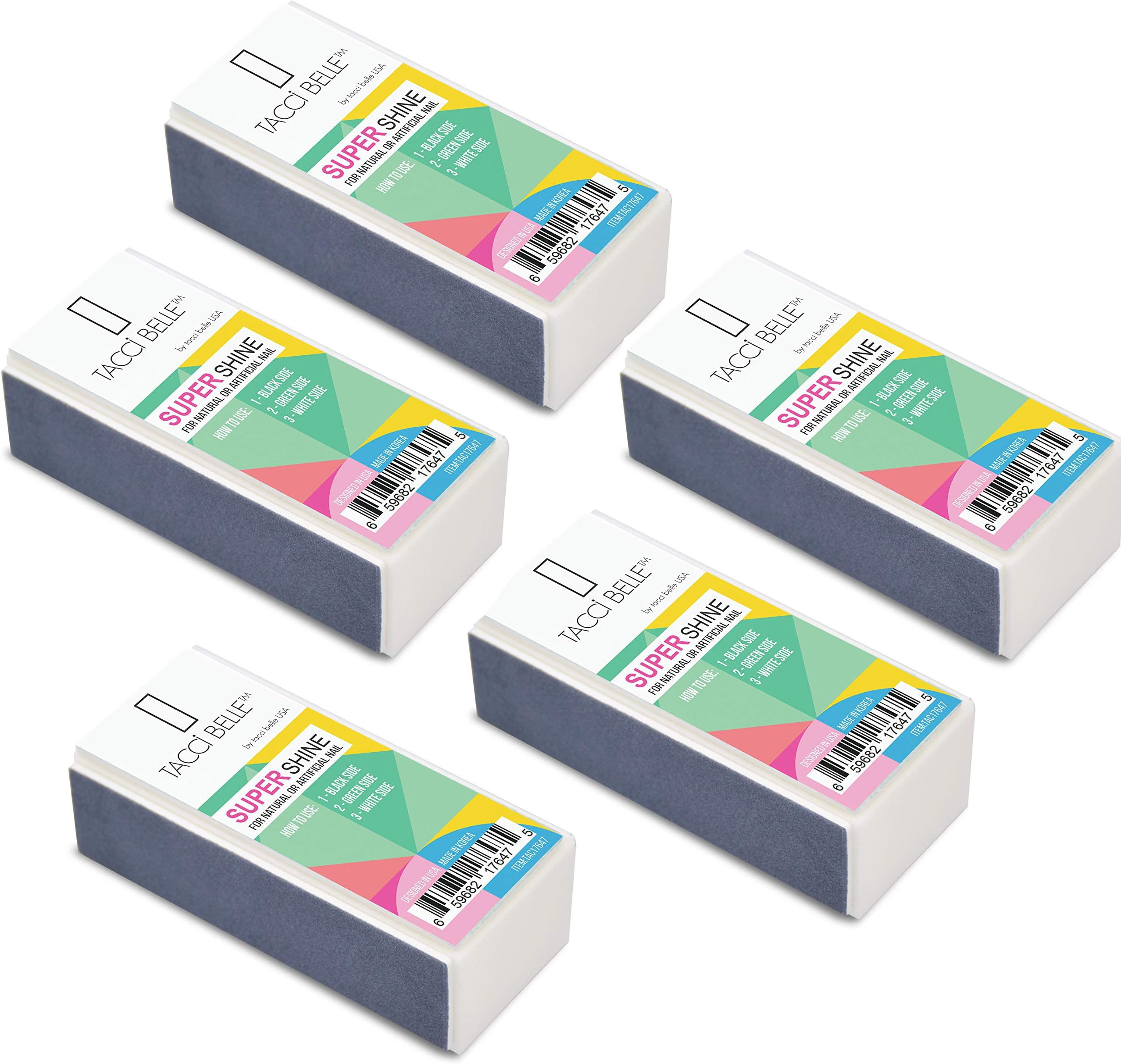 Tachibelle KOREA 5 pcs Pack Kit 4-Way Shiny Buffer Super Shine - Smooth, Shine, For Healthy & Shiny Nails
