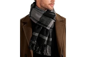 FURTALK Winter Scarf for Men Long Soft Warm Scarves Plaid Tassel Scarf for Men