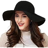 ASSQI Women's 100% Wool Foldable Wide Brim Retro Fedora Floppy Felt Bowler Hat