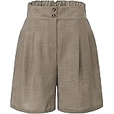 TELULYOO Shorts for Women Dressy Tailored Shorts Pleated Business Casual 2025 Trendy Trouser Coffee M