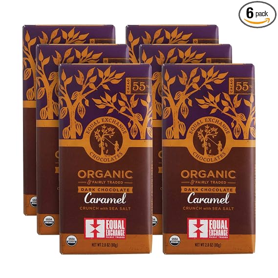 Equal exchange Dark caramel crunch with sea salt chocolate 55% Organic 12x 100g (745998903093)