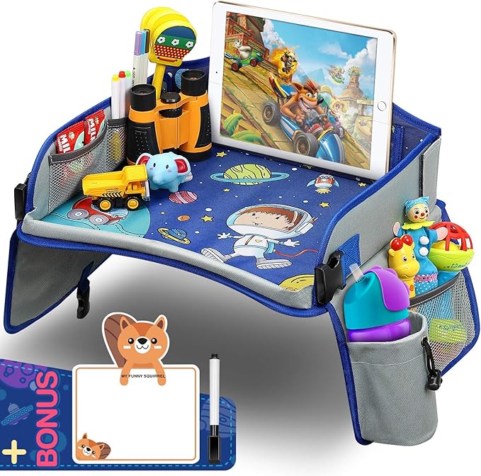 Yooly Plateau de Voyage pour Enfant, Plateau Voiture avec Ardoise