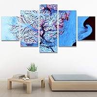 SIGNWIN 5 Panel Canvas Wall Art Abstract Closeup Colorful Digital Art Lights for Home Decorations Ready to Hang - 60