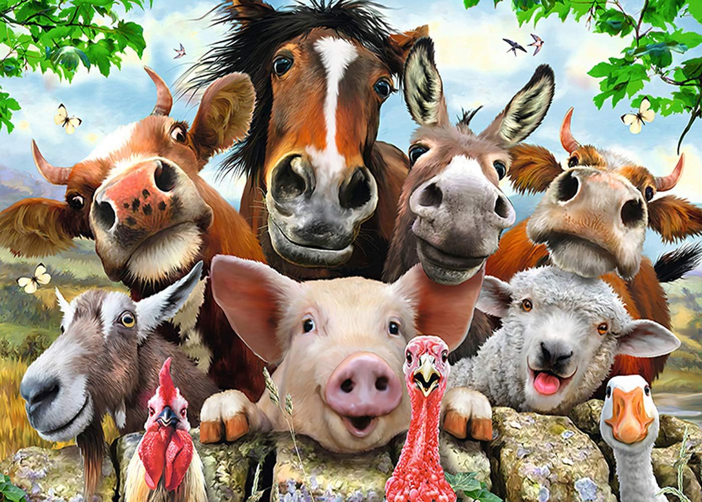 1000 Piece Puzzle for Adults, Fun Animals Puzzles Paper Painting Jigsaw Paintings Gifts Boring Toy at Home (Pig)