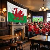 Storm&Lighthouse Welsh Flag Cymru 5ft x 3ft with Eyelets Red Dragon view 4