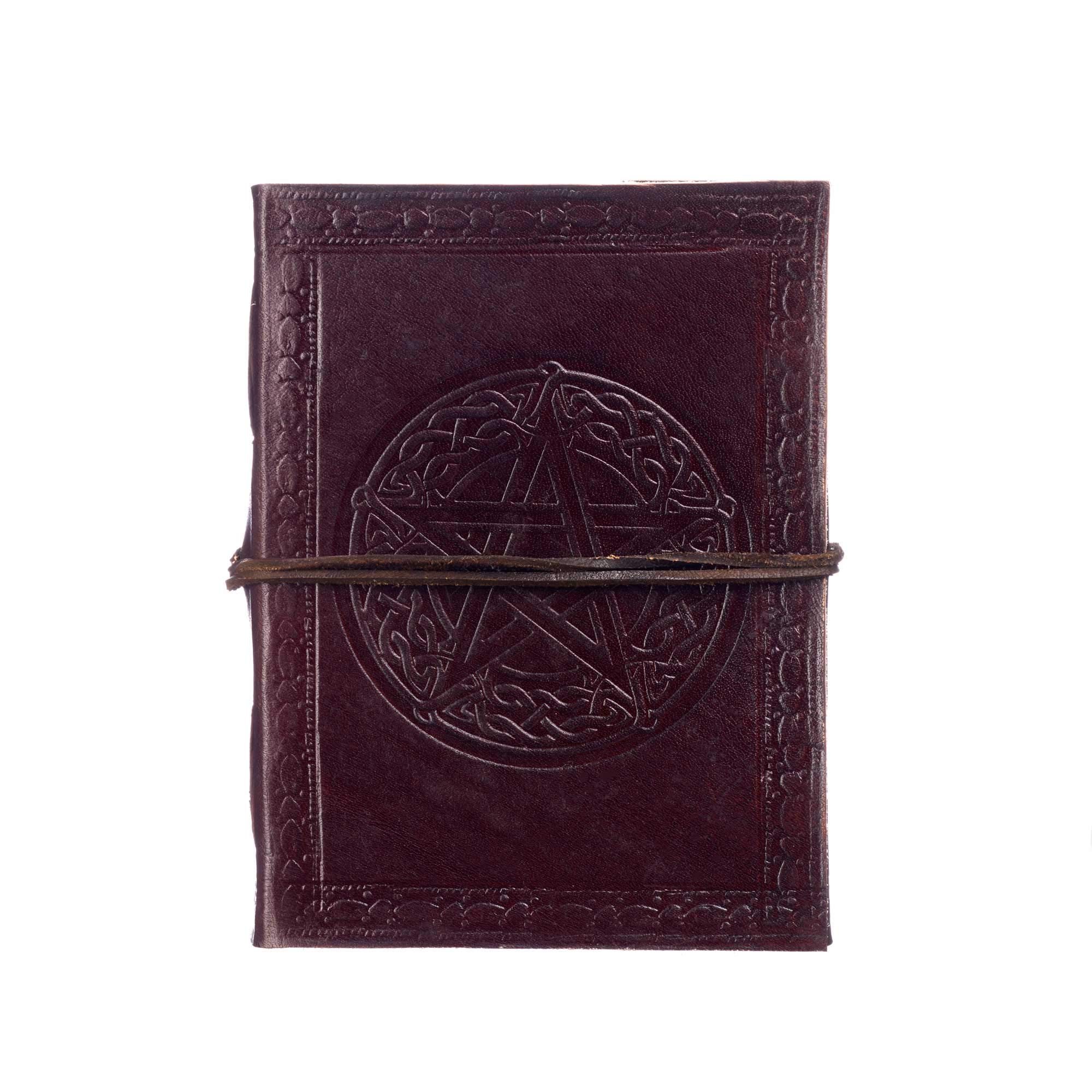 Handmade Celtic Star Genuine Leather Journal | 13.5cm x 18.5cm | Recycled Paper | Fair Trade & Eco Friendly Leather Bound Notebook Alternative For Men and Women