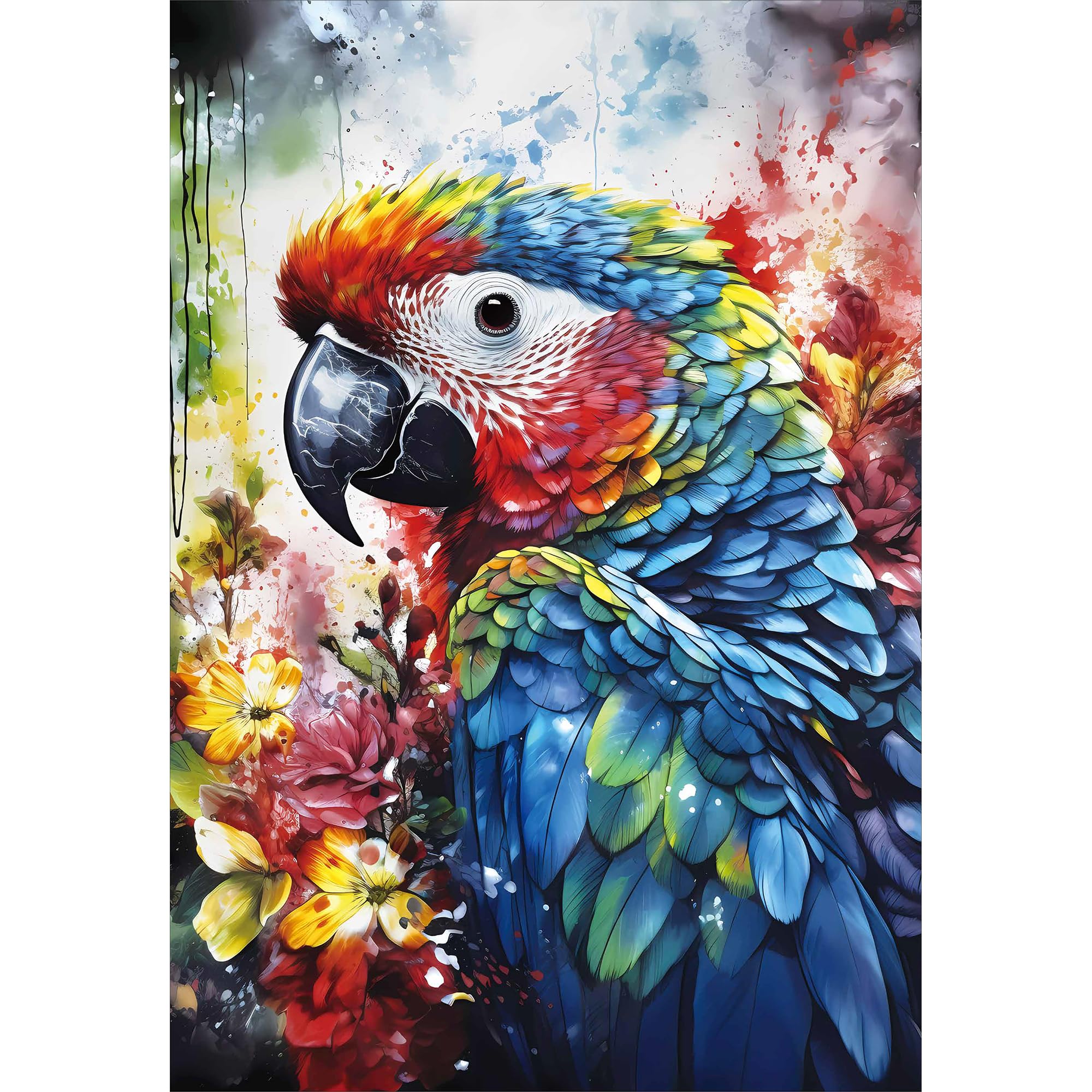 CREAFOMIFE 1000 Piece Jigsaw Puzzle for Adults, Oil Painting Style Parrot Large Puzzle, Gift for Adult Puzzle Lovers (70 x 51 cm)