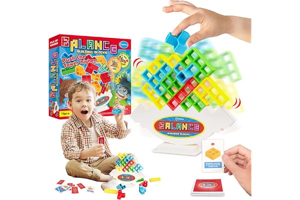 iYuePeng Board Games for Kids & Adults Tetra Tower Balance Stacking Toys Perfect for Family Games, Parties, Travel
