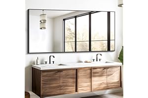DESBING Black Bathroom Mirror for Wall, 72x30 Inch Rectangle Mirrors with Metal Frame, Modern Vanity Wall Mirror Decor for Entryway Hangs, Bathroom Living Room Horizontal or Vertical