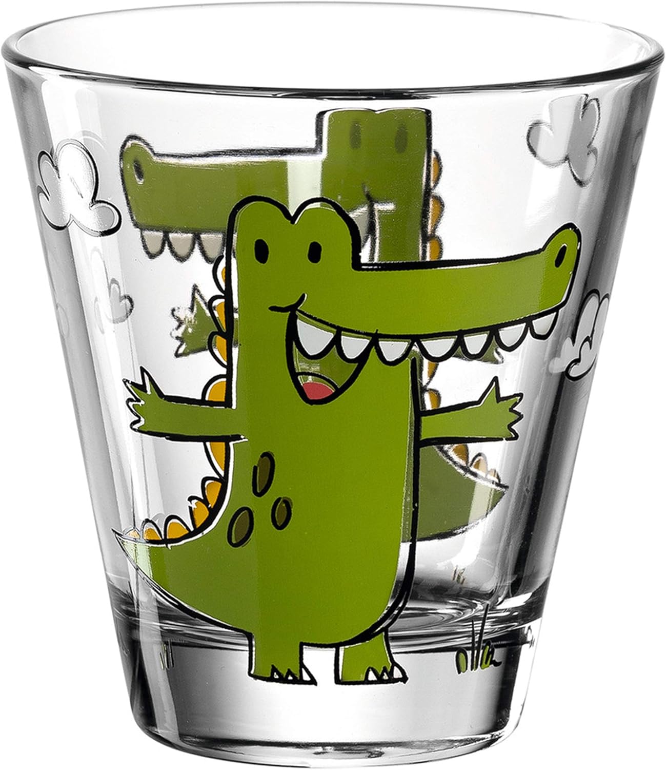Leonardo Bambini Trink-Glas, Kinder-Becher aus Glas mit Tier-Motiv, spülmaschinengeeignetes Saft-Glas, 1 Stück, 215 ml, 017900