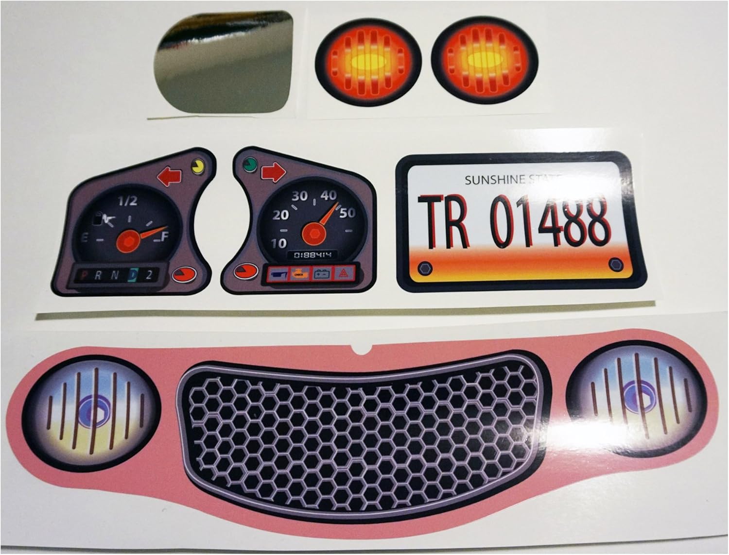 Replacement Decals Stickers Fits Little Tikes Cozy Coupe II Pink, Ride