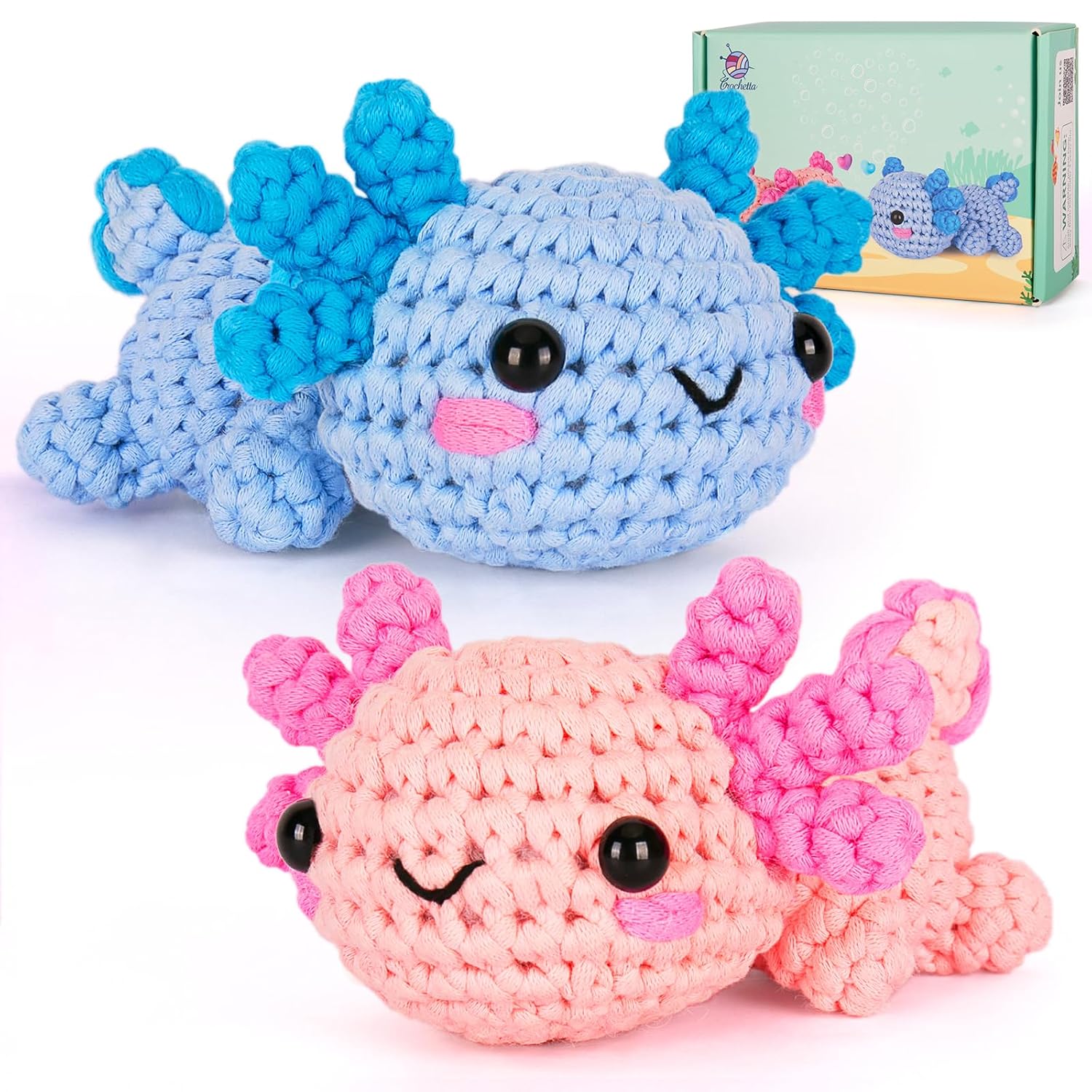 Crochetta Crochet Kit for Beginners, Beginner Crochet Starter Kit w Step-by-Step Video Tutorials, Learn to Crochet Kits for A