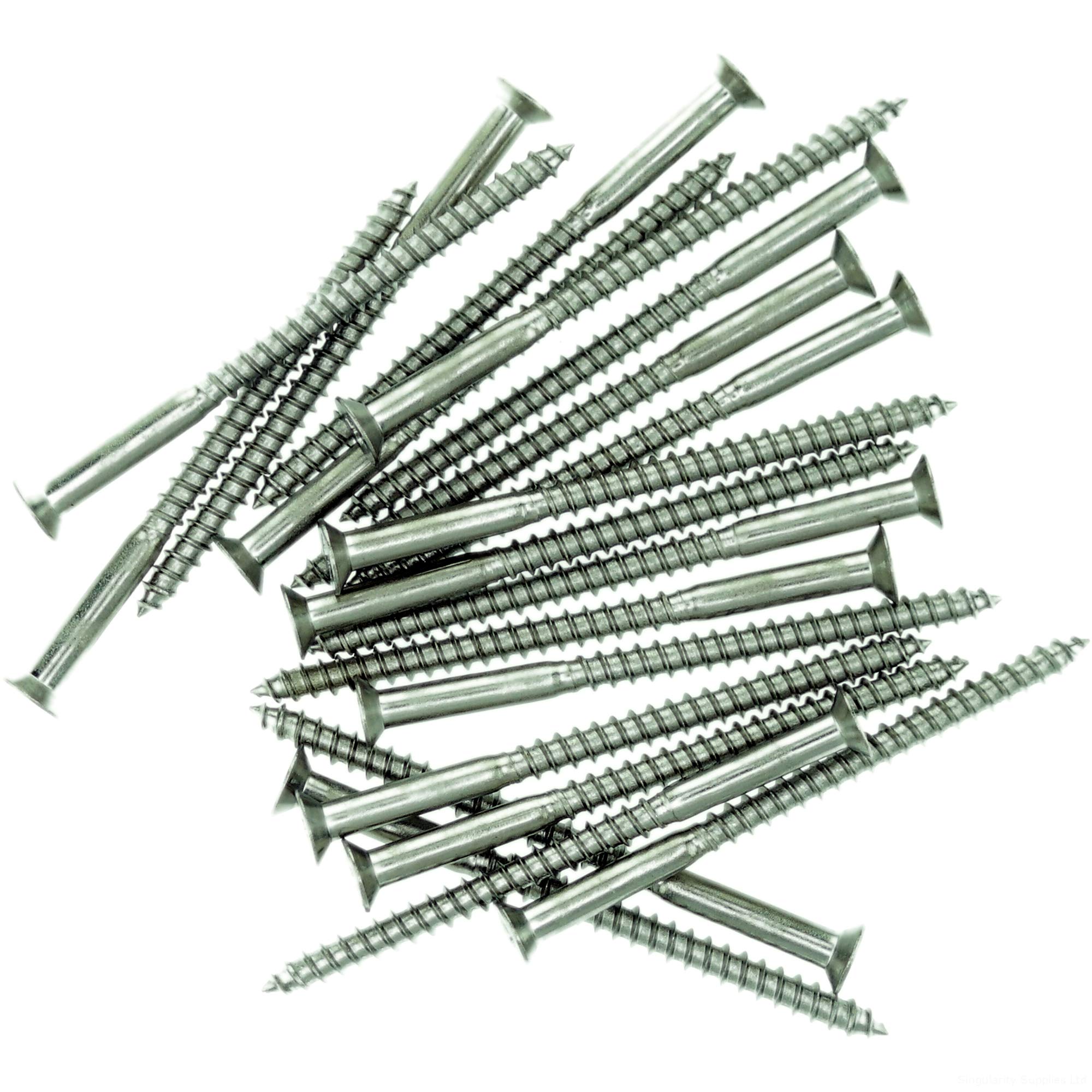 No.10 x 0.78 (5.0mm x 20mm) Pozi Countersunk Wood Screw - Stainless Steel (A2) (Pack of 20)