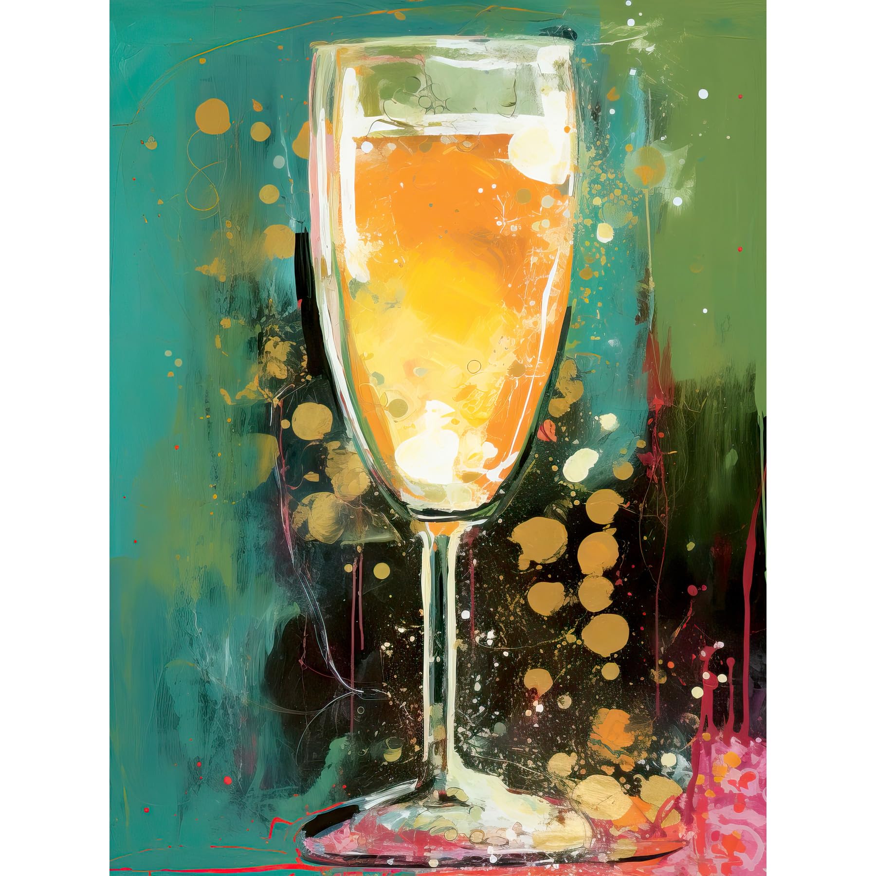 Artery8 Bubbly Champagne Sparling Wine Glass Celebration Extra Large XL Wall Art Poster Print