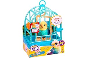Little Live Pets My Really Real Talking Bird Toy & Cage - Indie, Interactive Voice Repeating Toy, 20+ Sounds & Reactions, Talking Toys for Kids 5-7