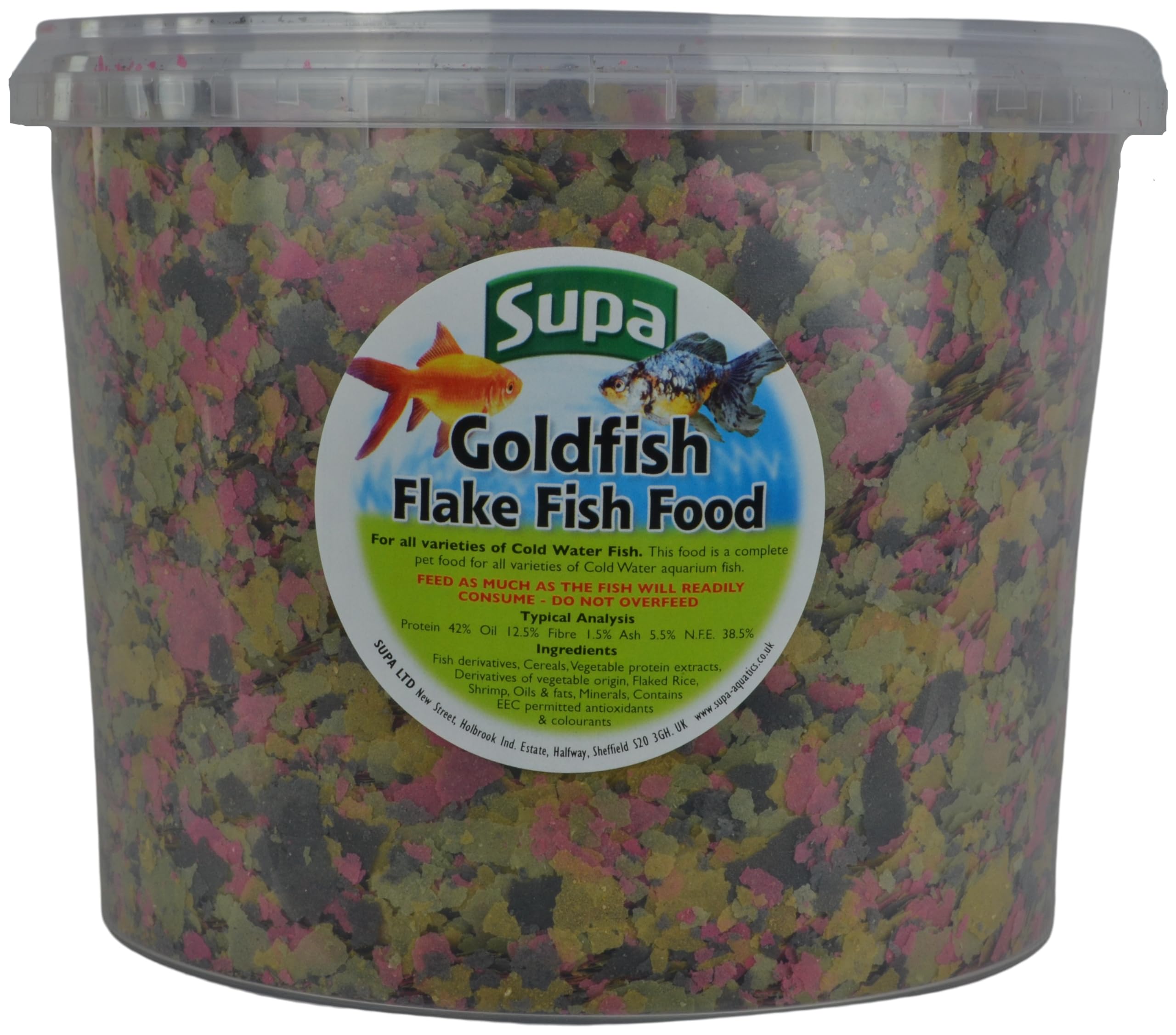 Supa Goldfish Flake Fish Food 3 Litre | Complete Nutritious Diet For All Varieties Of Cold Water Aquarium Fish, Comes in a Resealable Bucket to Keep the Feed Fresh