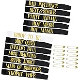 Snsowed 12 Pack- Bachelorette Party Bride To Be Sash- Unique Bride Bridesmaid Sashes for Bachelorette Party (Black, Rose Gold