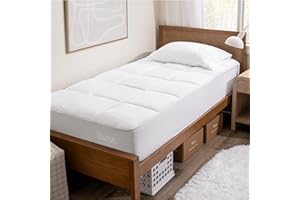 Bare Home Twin Microplush Mattress Topper - Pillow Top Reversible - Soft Mattress Cover - Dual Sided All-Season - 8" to 24" Deep Pocket - Fitted Cover - Dorm Essentials - Plush Mattress Pad (Twin)