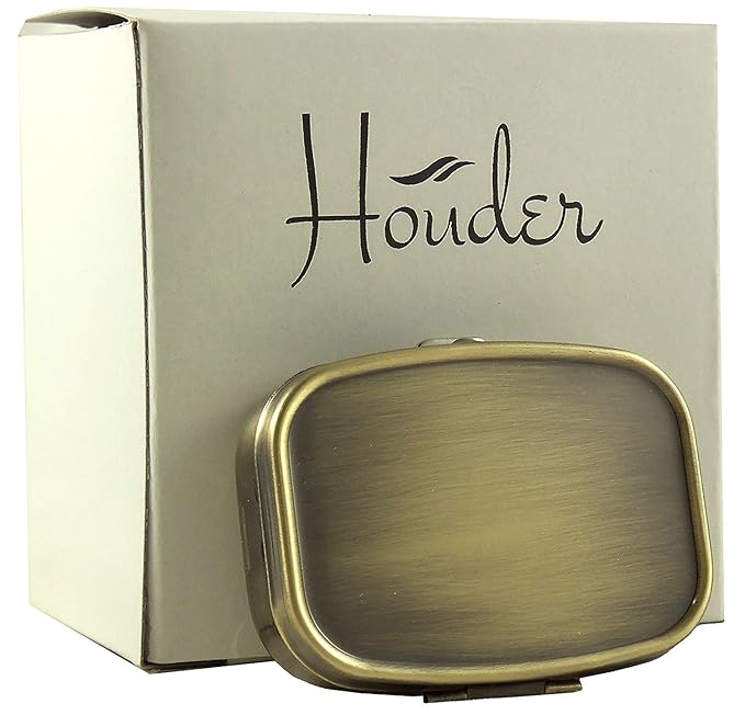 Classy Brass Pill Box by Houder Decorative Pill Case with Gift Box