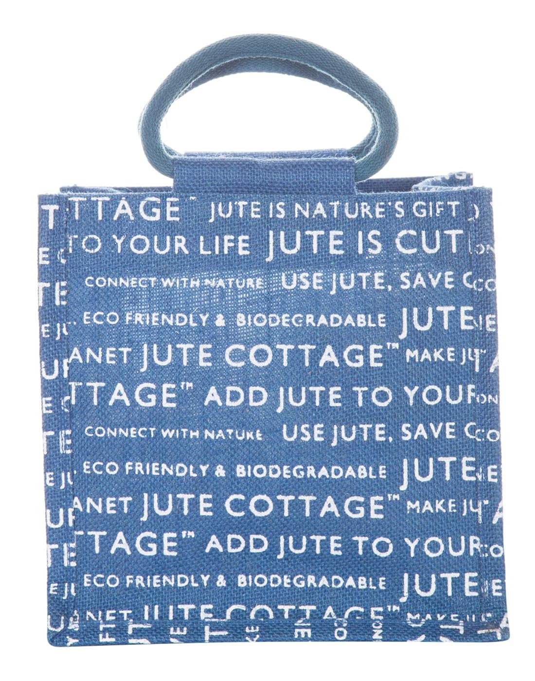 jute cottage women's tote bag (blue) (bcl-05ch)