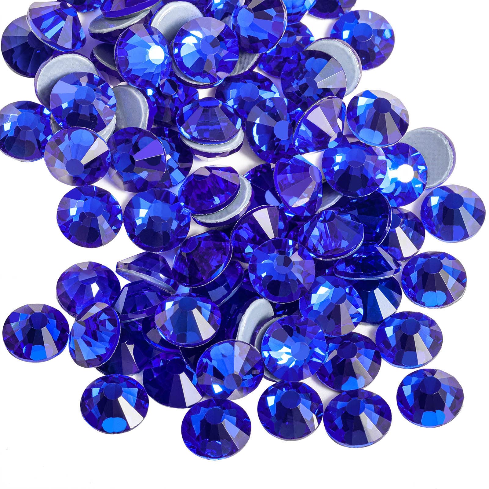 Beadsland Hotfix Rhinestones, 1440pcs Flatback Crystal Rhinestones for Crafts Clothes DIY Decorations, Sapphire, SS20, 4.6-4.8mm